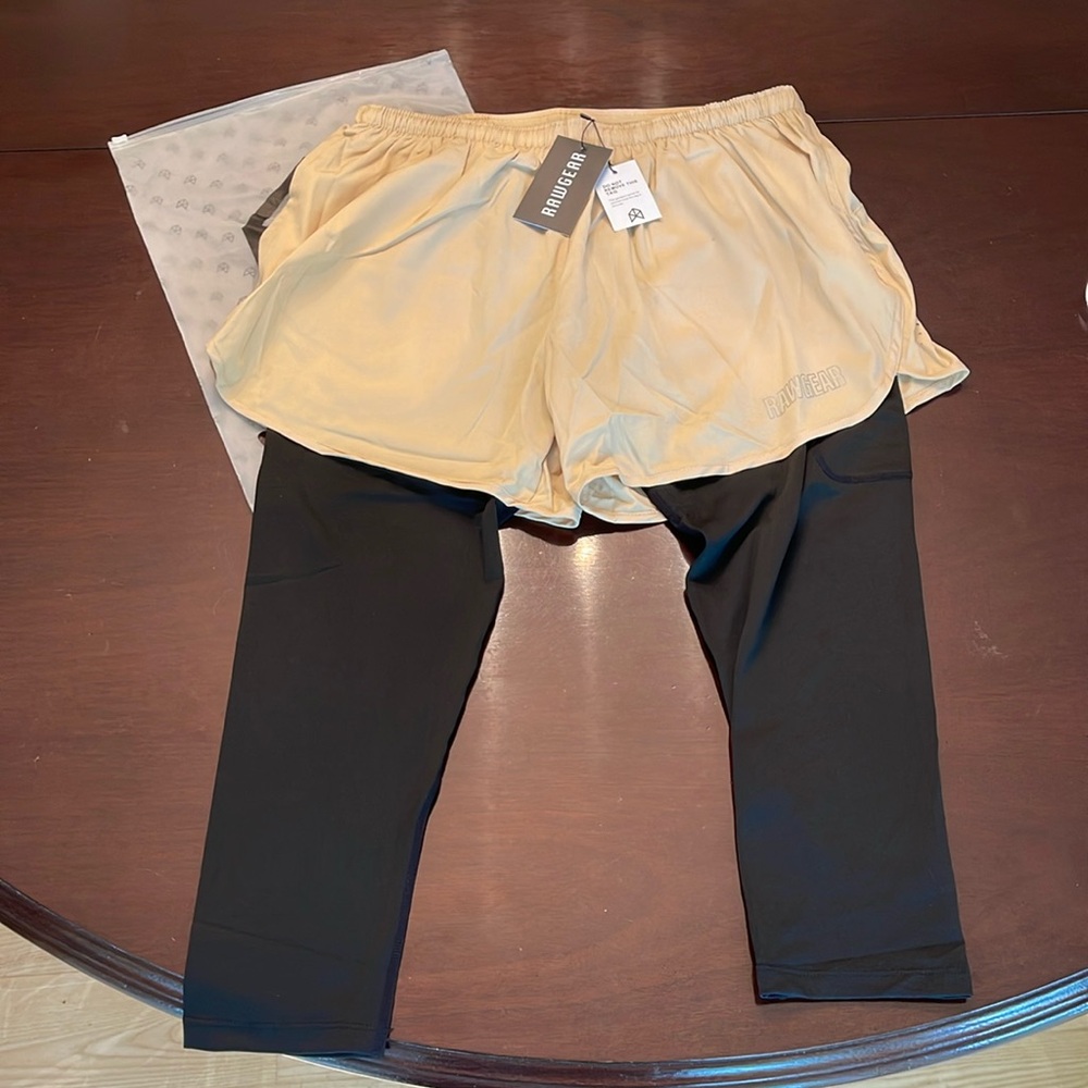 RAWGEAR Compression Legging Shorts~Size small silver ~Workout RG206 new